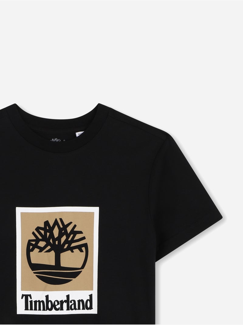 Tee Shirt col rond - Timberland Noir - Kiabi
