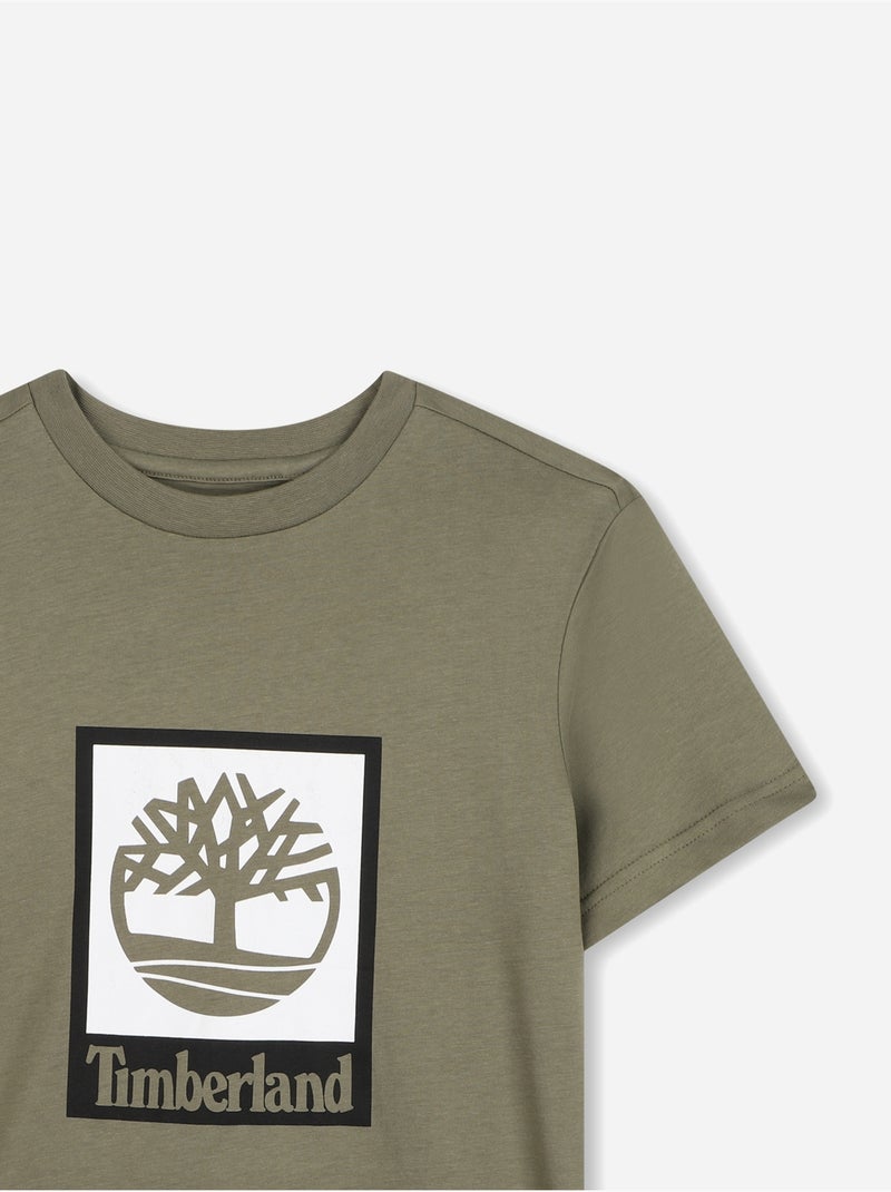 Tee Shirt col rond - Timberland Vert - Kiabi