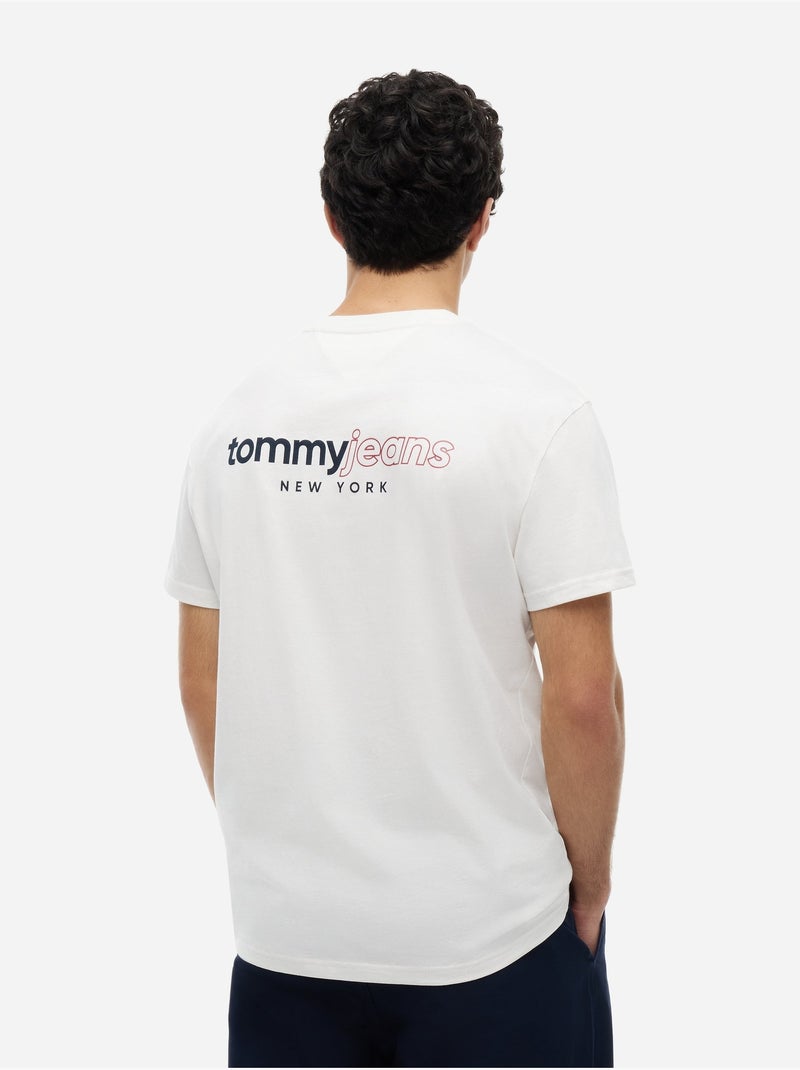 Tee shirt col rond - tommy jeans Blanc - Kiabi