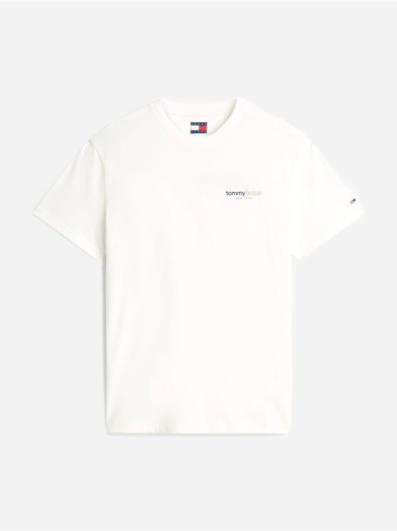 Tee shirt col rond - tommy jeans Blanc - Kiabi