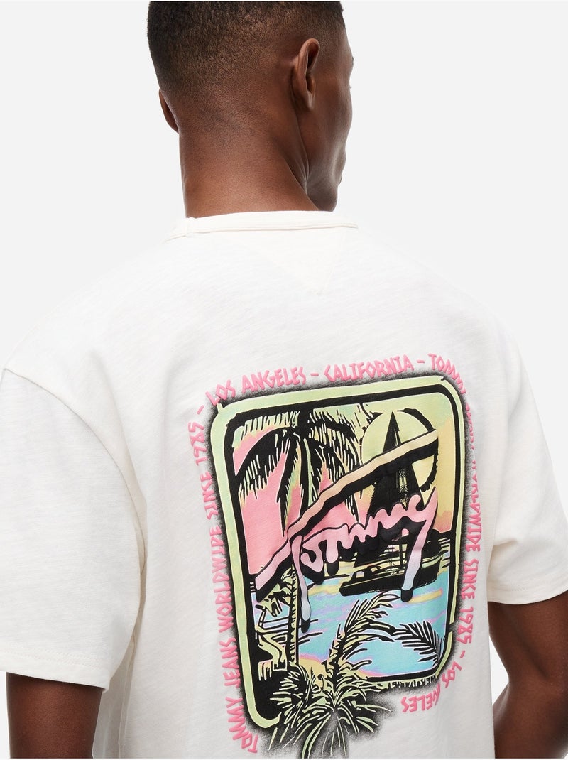 Tee Shirt col rond - Tommy jeans Blanc - Kiabi