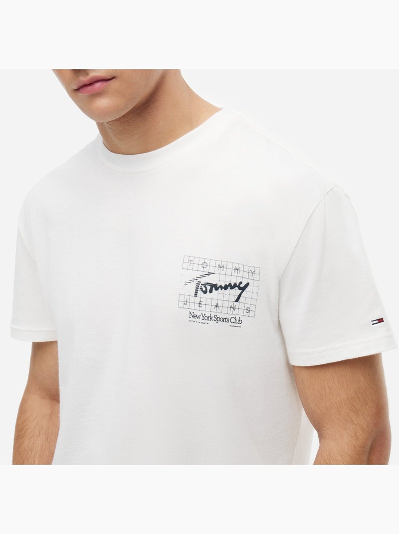 Tee Shirt col rond - Tommy jeans Blanc - Kiabi
