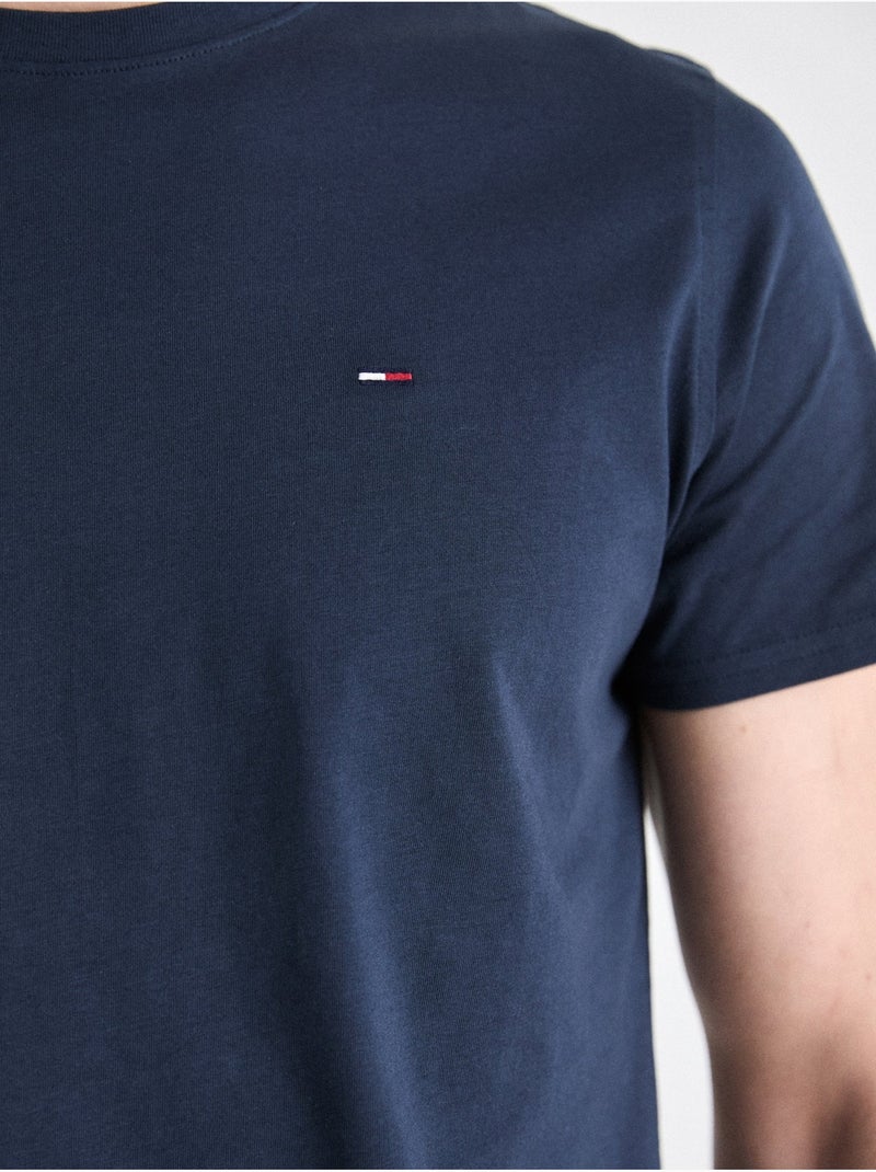 Tee Shirt col rond - Tommy jeans Bleu foncé - Kiabi