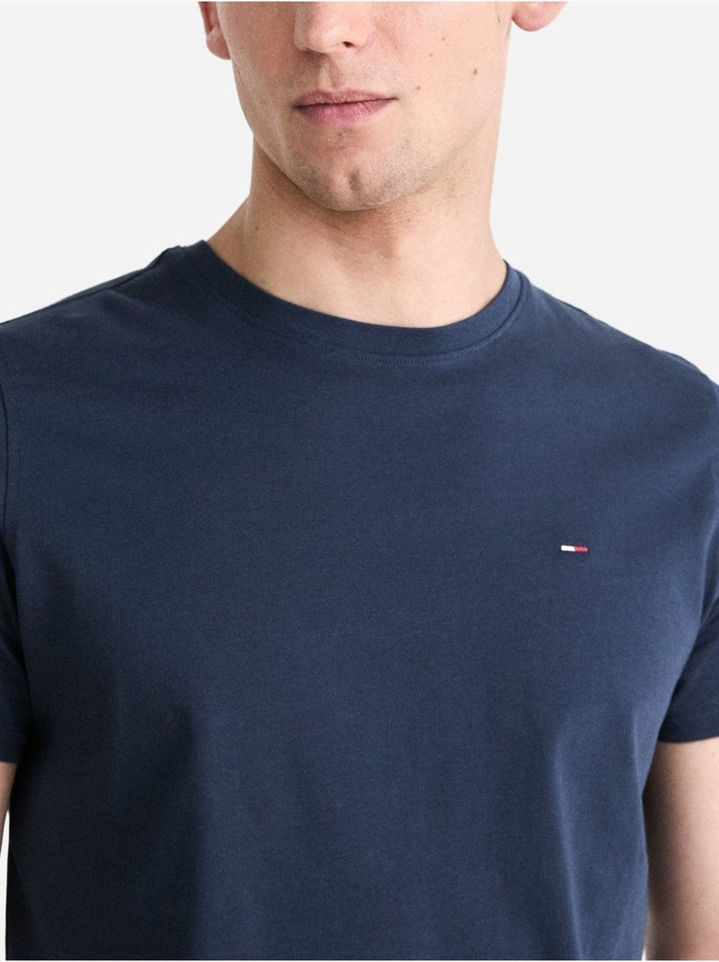 Tee Shirt col rond - Tommy jeans Bleu foncé - Kiabi