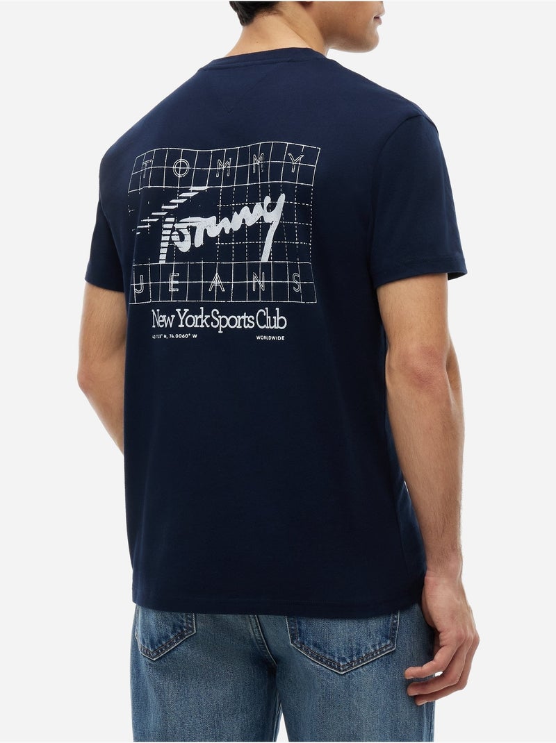 Tee Shirt col rond - Tommy jeans Bleu - Kiabi