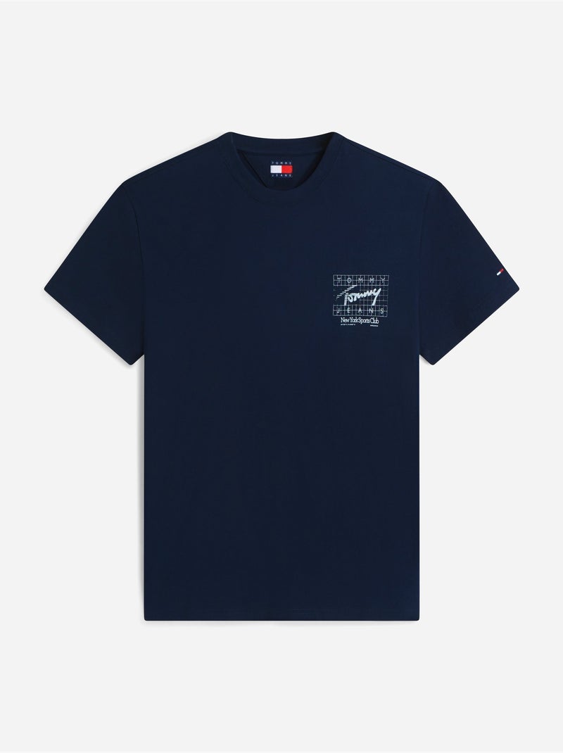 Tee Shirt col rond - Tommy jeans Bleu - Kiabi