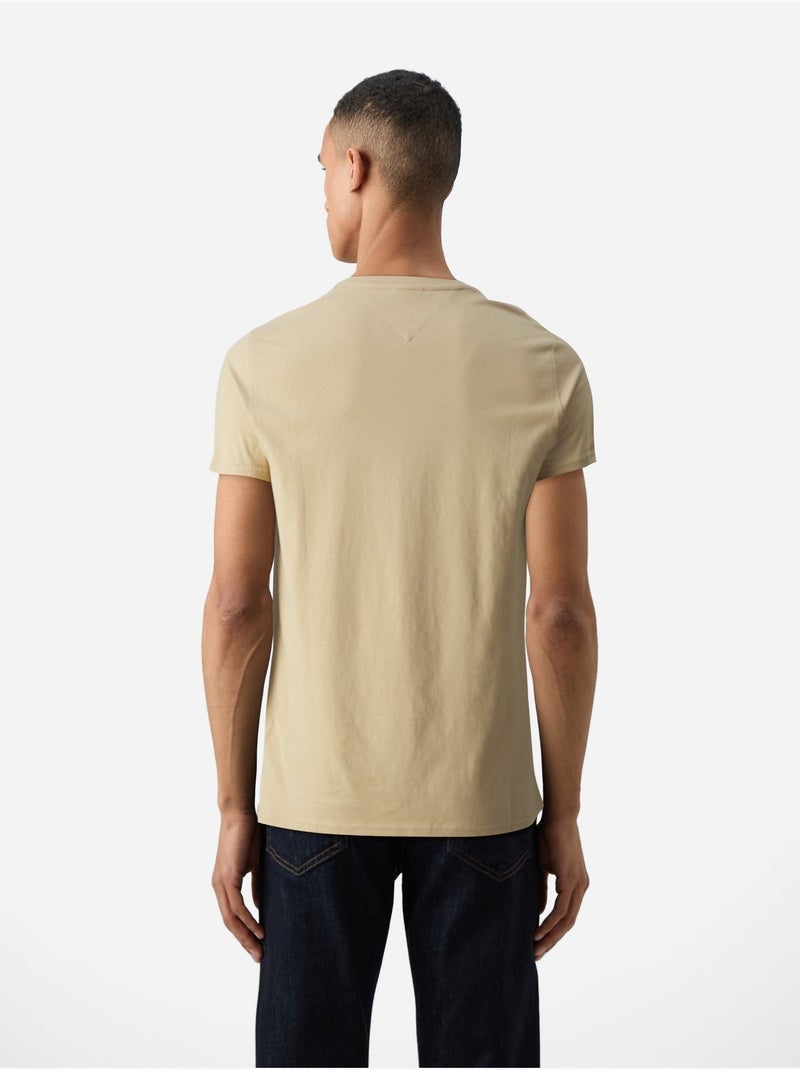 Tee Shirt col rond - Tommy jeans Jaune - Kiabi