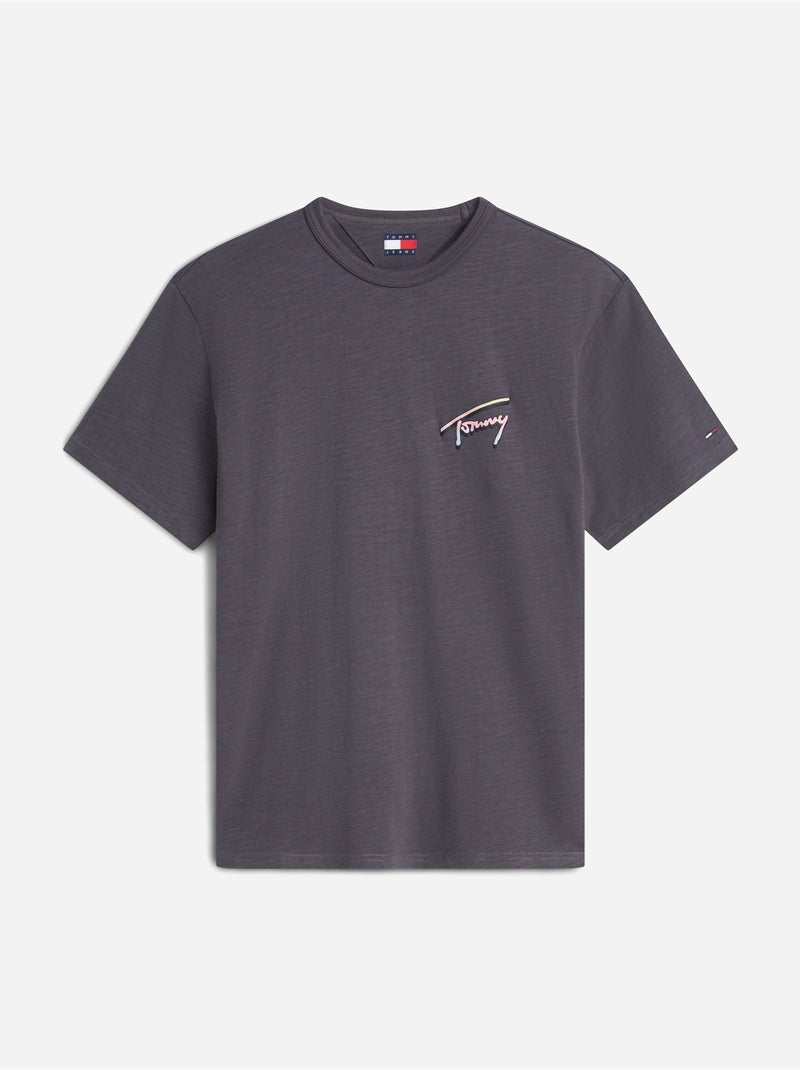 Tee Shirt col rond - Tommy jeans Noir - Kiabi