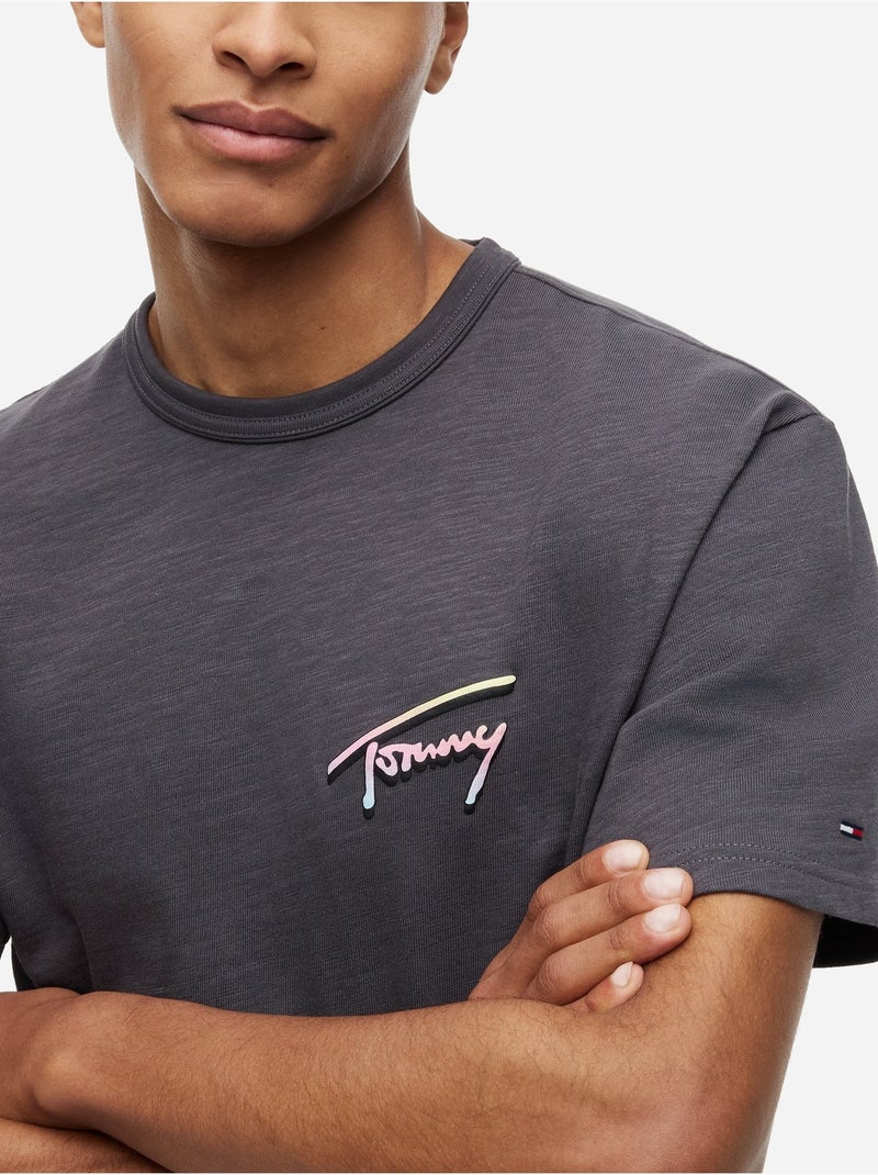 Tee Shirt col rond - Tommy jeans Noir - Kiabi