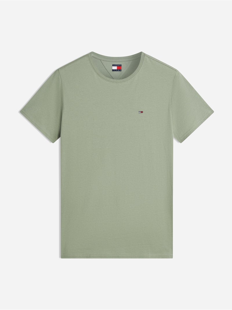 Tee Shirt col rond - Tommy jeans Vert - Kiabi