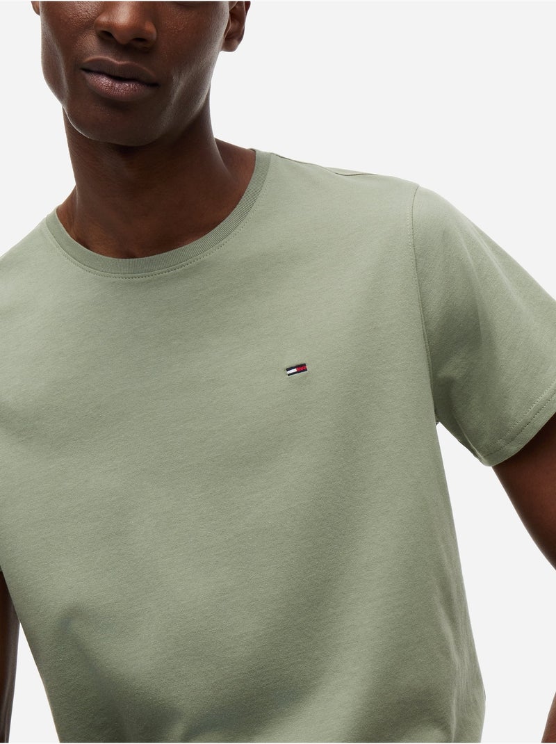 Tee Shirt col rond - Tommy jeans Vert - Kiabi