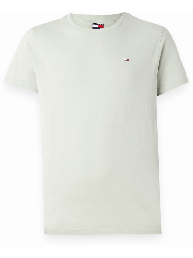 Tee Shirt col rond - Tommy jeans Vert Sauge - Kiabi