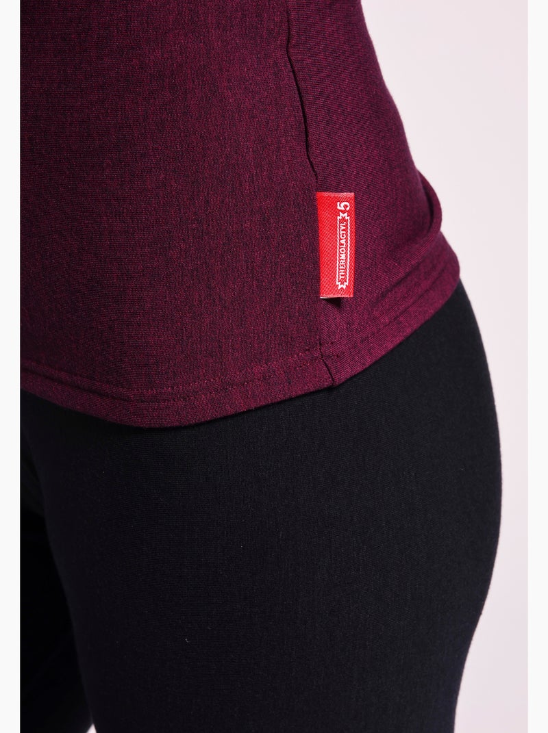 Tee-shirt col rond comfort Thermolactyl 5 femme thermique - DamartSport Noir - Kiabi