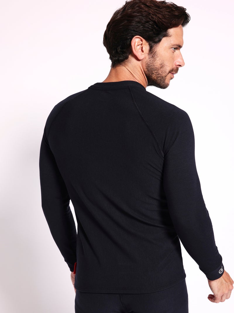 Tee-shirt col rond comfort Thermolactyl 5 homme thermique - DamartSport Noir - Kiabi