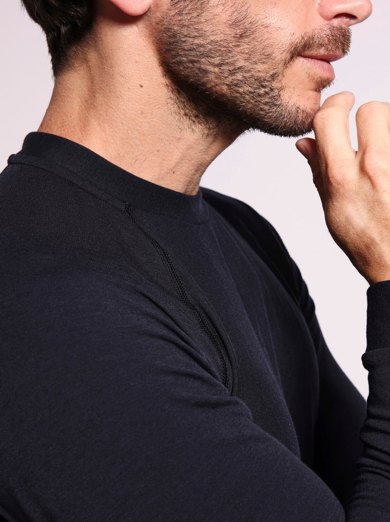 Tee-shirt col rond comfort Thermolactyl 5 homme thermique - DamartSport Noir - Kiabi
