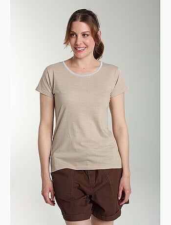 Tee shirt col rond lurex manches courtes femme Tee Summer | Gerard Pasquier