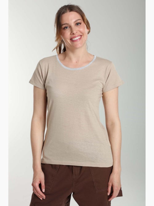 Tee shirt col rond lurex manches courtes femme Tee Summer | Gerard Pasquier - Kiabi Tee shirt col rond lurex manches courtes femme Tee Summer | Gerard Pasquier - Kiabi