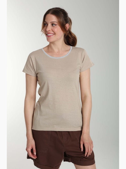 Tee shirt col rond lurex manches courtes femme Tee Summer | Gerard Pasquier - Kiabi Tee shirt col rond lurex manches courtes femme Tee Summer | Gerard Pasquier - Kiabi
