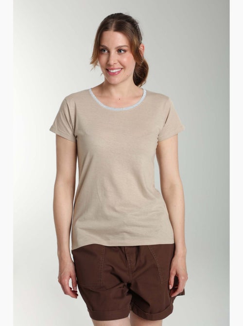 Tee shirt col rond lurex manches courtes femme Tee Summer | Gerard Pasquier - Kiabi Tee shirt col rond lurex manches courtes femme Tee Summer | Gerard Pasquier - Kiabi