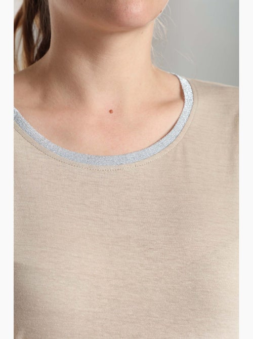 Tee shirt col rond lurex manches courtes femme Tee Summer | Gerard Pasquier - Kiabi Tee shirt col rond lurex manches courtes femme Tee Summer | Gerard Pasquier - Kiabi