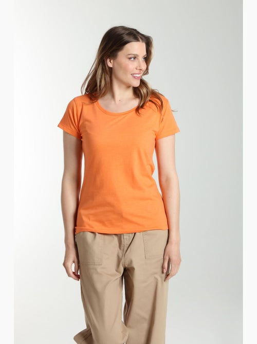 Tee shirt col rond manches courtes femme Marine  | Gerard Pasquier - Kiabi