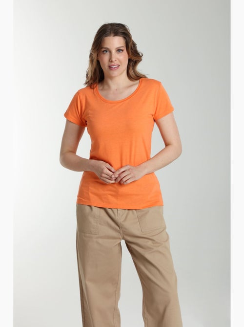 Tee shirt col rond manches courtes femme Marine  | Gerard Pasquier - Kiabi