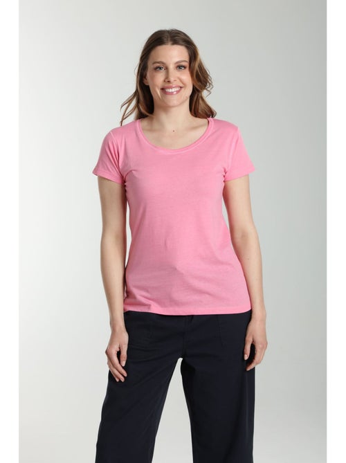 Tee shirt col rond manches courtes femme Marine  | Gerard Pasquier - Kiabi