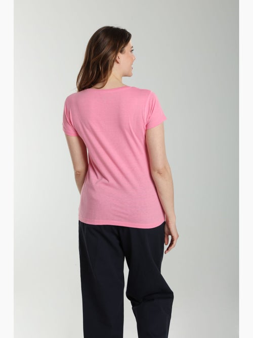 Tee shirt col rond manches courtes femme Marine  | Gerard Pasquier - Kiabi