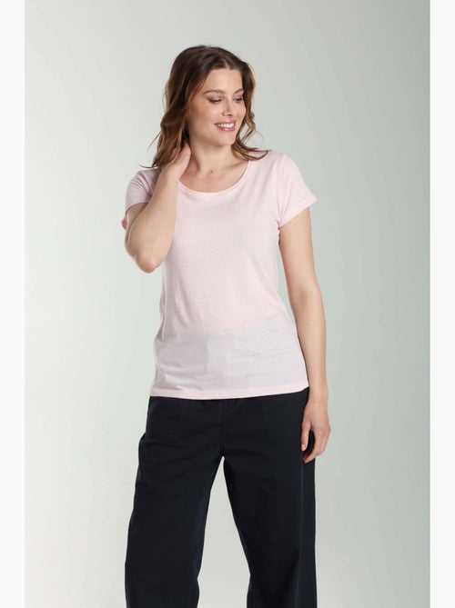 Tee shirt col rond manches courtes femme Marine | Gerard Pasquier - Kiabi