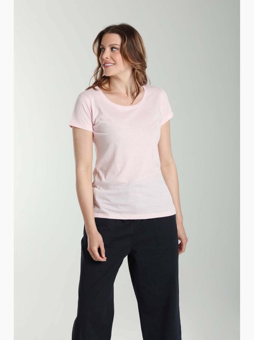 Tee shirt col rond manches courtes femme Marine | Gerard Pasquier - Kiabi
