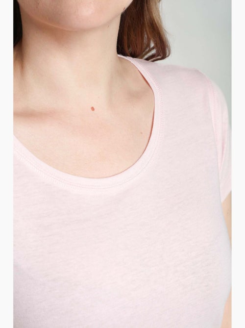 Tee shirt col rond manches courtes femme Marine | Gerard Pasquier - Kiabi