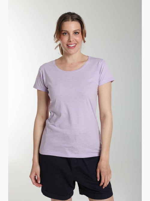 Tee shirt col rond manches courtes femme Marine  | Gerard Pasquier - Kiabi