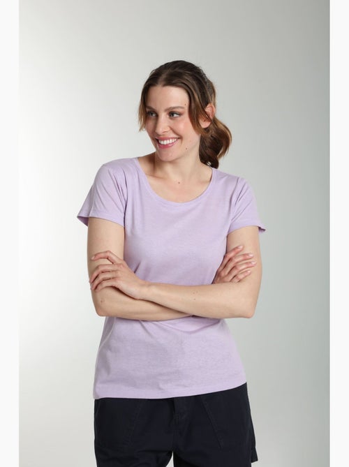 Tee shirt col rond manches courtes femme Marine  | Gerard Pasquier - Kiabi