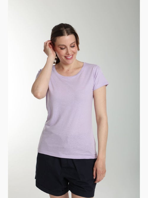 Tee shirt col rond manches courtes femme Marine  | Gerard Pasquier - Kiabi