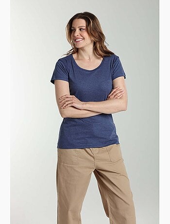 Tee shirt col rond manches courtes femme Marine Twilight | Gerard Pasquier