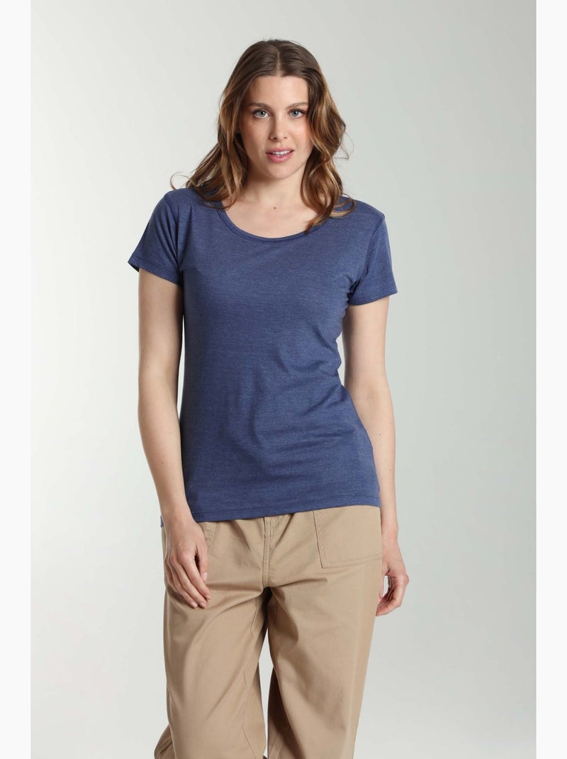 Tee shirt col rond manches courtes femme Marine Twilight  | Gerard Pasquier Bleu marine - Kiabi