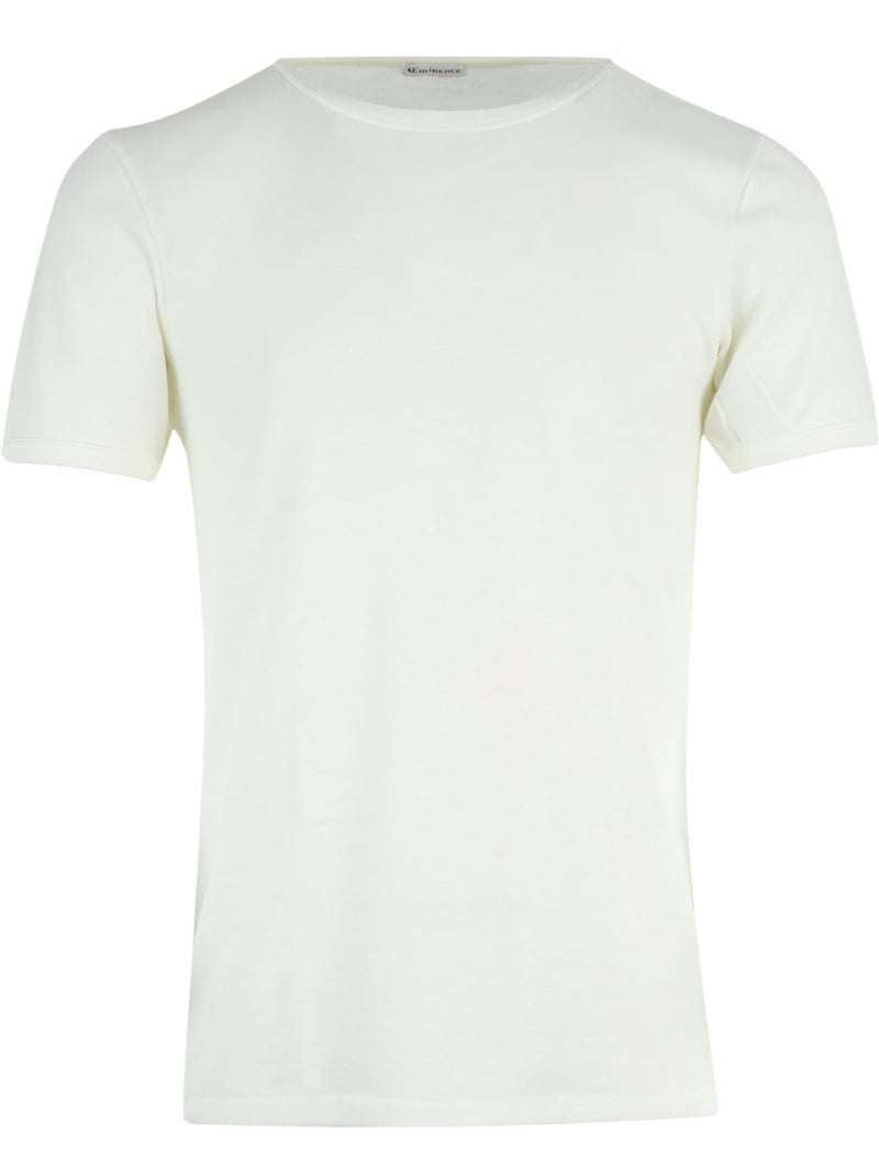Tee shirt col rond manches courtes homme ligne chaude eminence Blanc - Kiabi