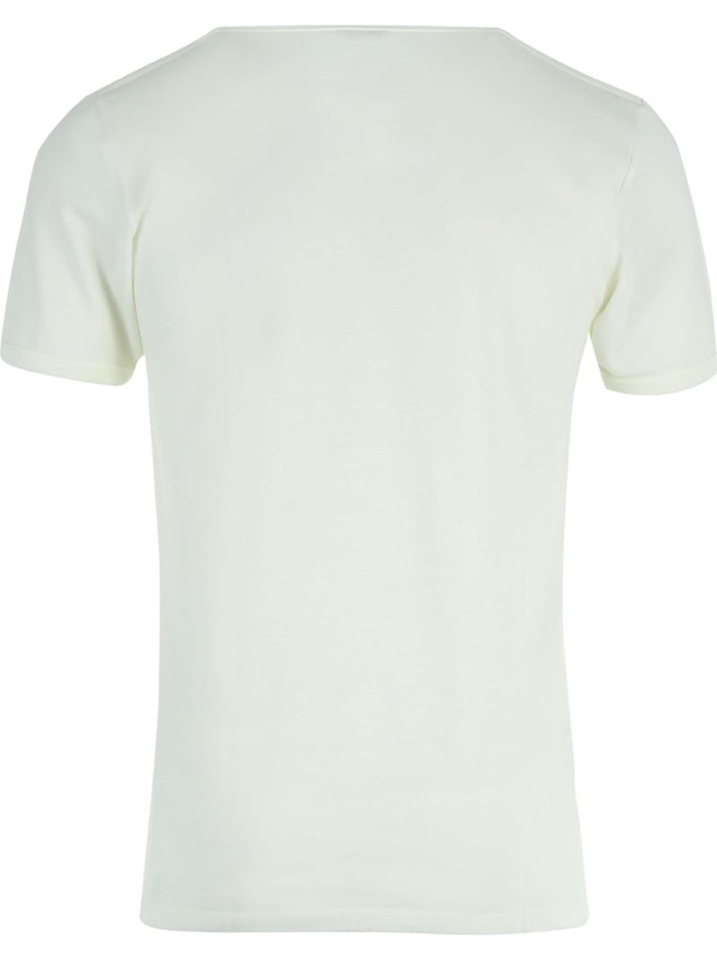 Tee shirt col rond manches courtes homme ligne chaude eminence Blanc - Kiabi