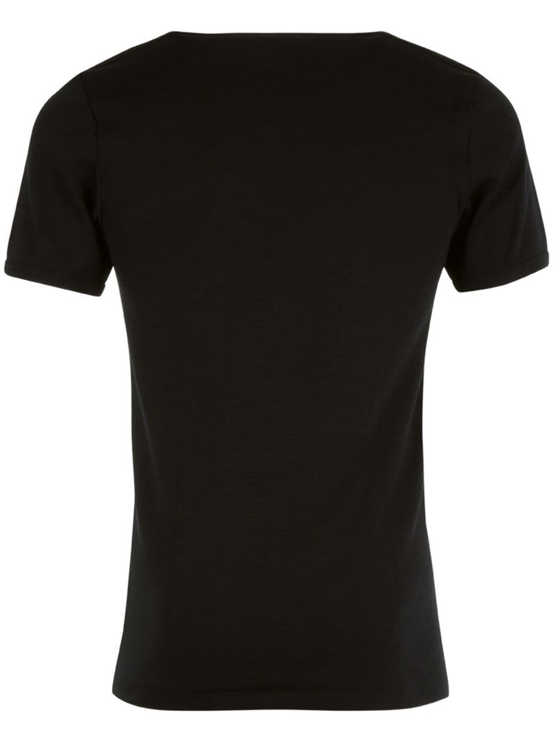Tee shirt col rond manches courtes homme ligne chaude eminence Noir - Kiabi