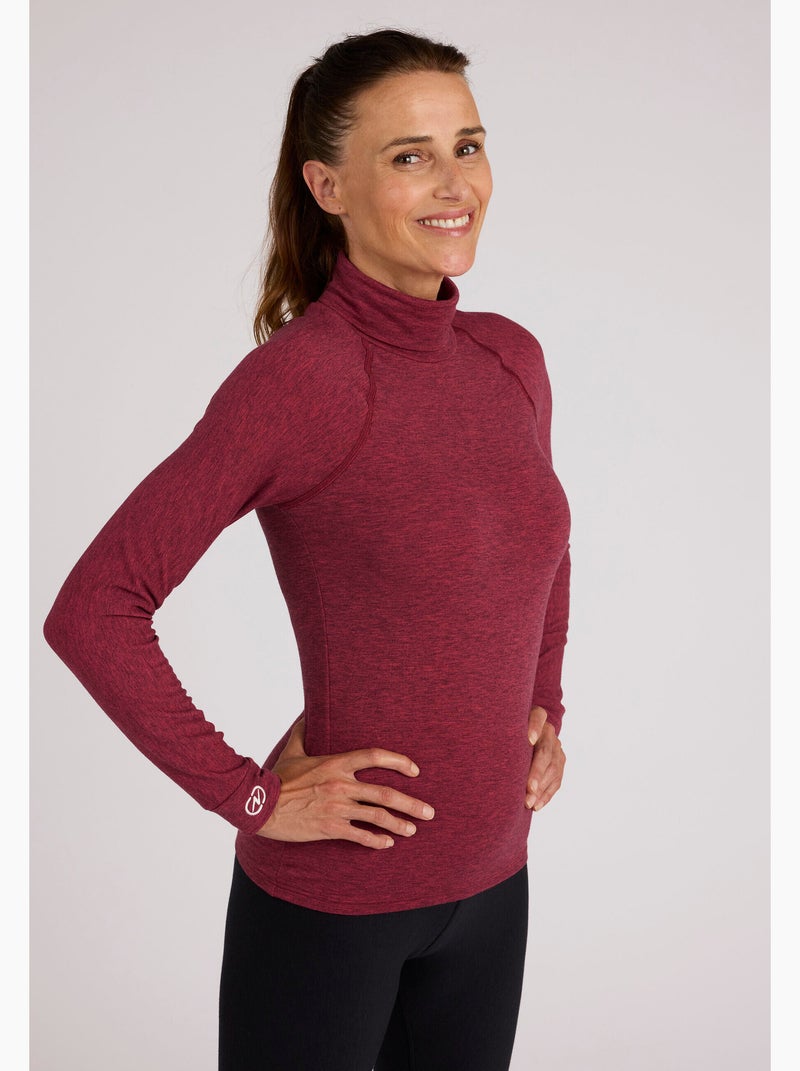 Tee-shirt col roulé Comfort Thermolactyl 4 femme thermique - DamartSport Gris - Kiabi