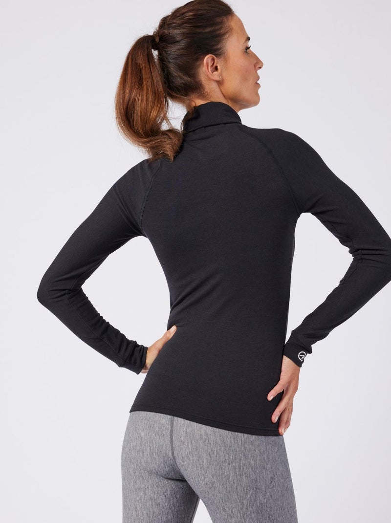 Tee-shirt col roulé Comfort Thermolactyl 4 femme thermique - DamartSport Noir - Kiabi