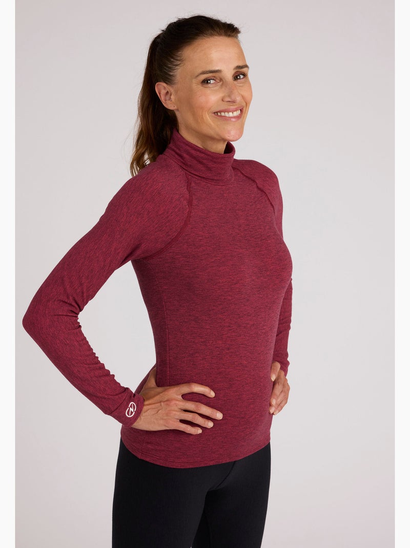 Tee-shirt col roulé Comfort Thermolactyl 4 femme thermique - DamartSport Violet - Kiabi