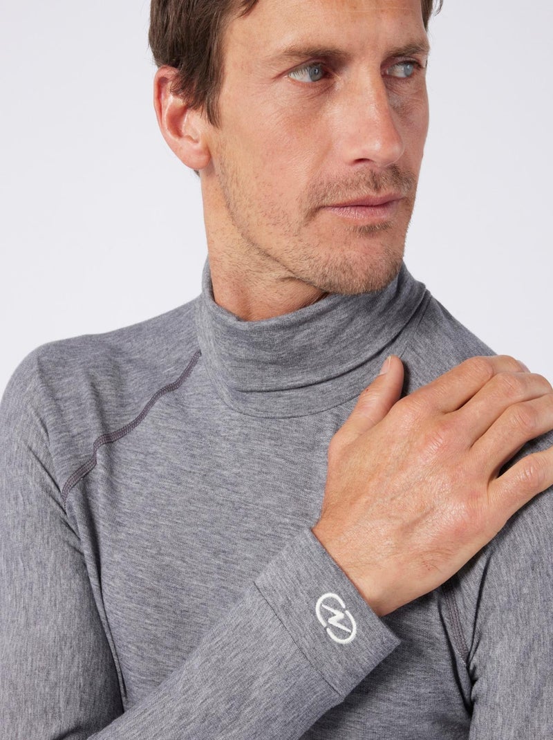 Tee-shirt col roulé Comfort Thermolactyl 4 homme thermique - DamartSport Gris chiné - Kiabi
