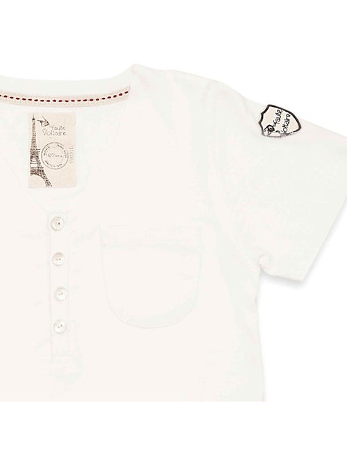 Tee-shirt Col V   à Manches courtes  BEBEL - La Faute à Voltaire - Kiabi