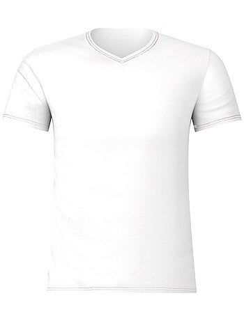 T-shirt - col V - homme - coton bio - Blanc