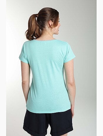 Tee Shirt Col V Lurex Manches Courtes Femme Tee Sun Carage() | Gerard Pasquier Avec Col-v | Gerard P