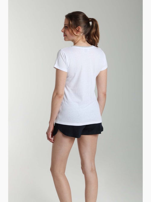 Tee Shirt Col V Lurex Manches Courtes Femme Tee Sun  | Gerard Pasquier Avec Col-v | Gerard Pasquier - Kiabi