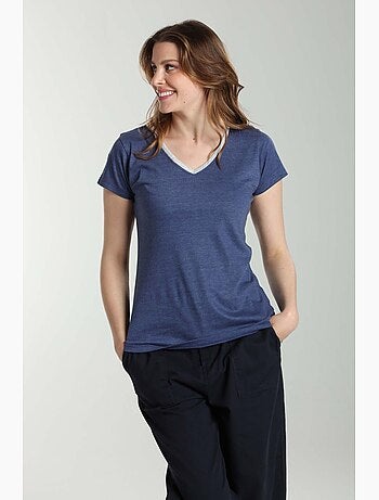 Tee shirt col v lurex manches courtes femme Tee Sun Twilight | Gerard Pasquier
