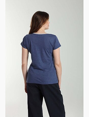 Tee shirt col v lurex manches courtes femme Tee Sun Twilight | Gerard Pasquier
