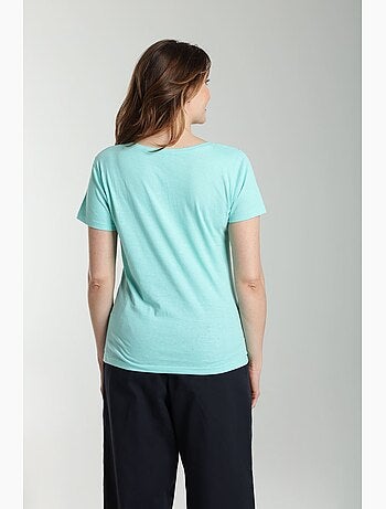 Tee Shirt Col V Manches Courtes Femme Maddy Cabage() | Gerard Pasquier Avec Col-v | Gerard Pasquier